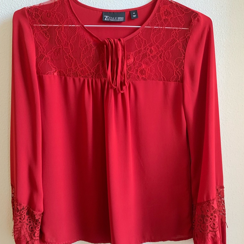 New York and Company Red Blouse